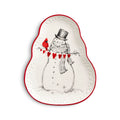Snowman Heart String Ceramic Dish