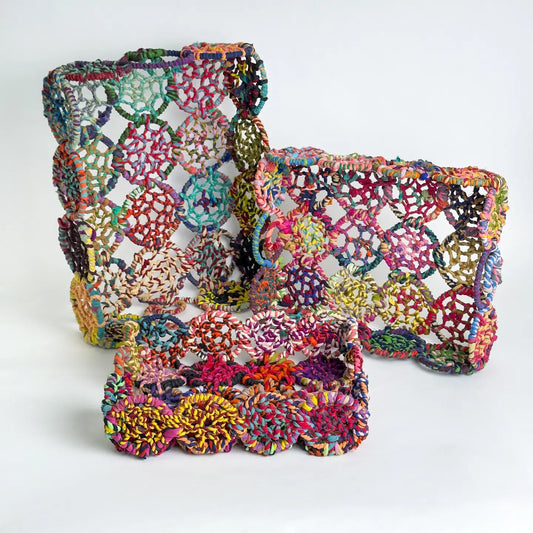 Colorful Jute Circle Rectangle Baskets