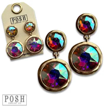 Rhinestone Post and Dangle Earring