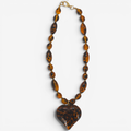 Chunky Tortoise Bead Heart Necklace