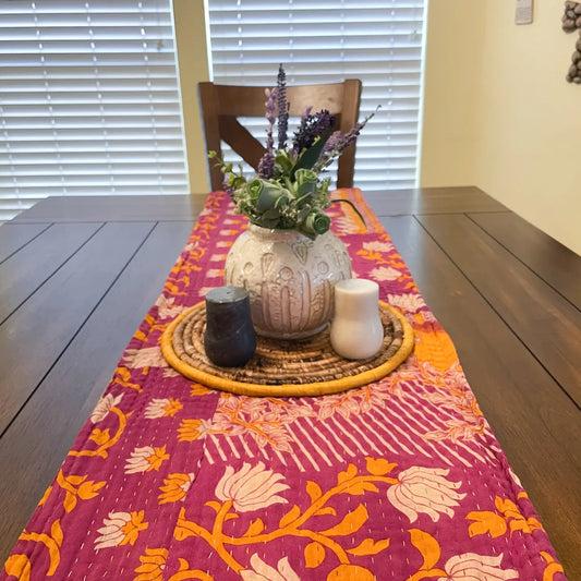 Reversable Kantha Table Runner
