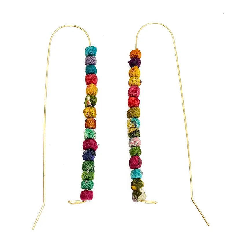 Aasha Small Beaded Needle Earrings