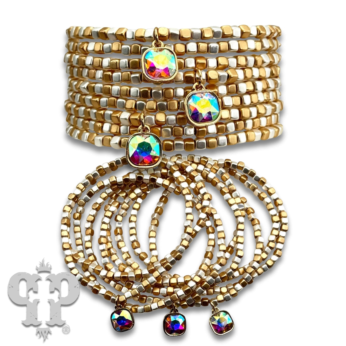 Rhinestone Drop Charm Bracelet