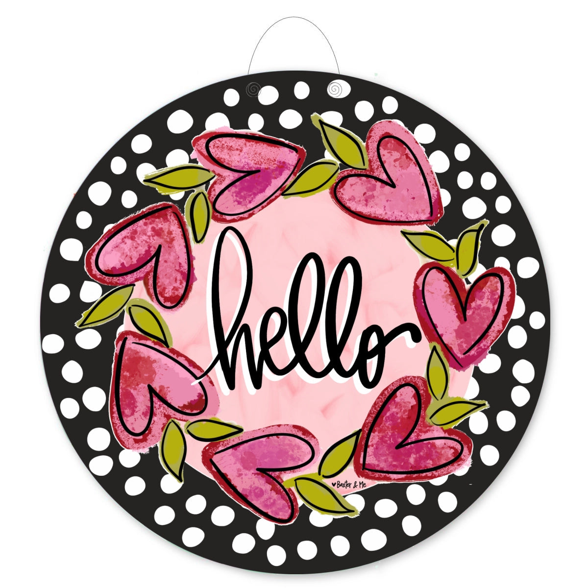 Hello Heart Vine Wreath Door Hanger