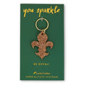 Gold Glitter Keychain - Fleur De Lis