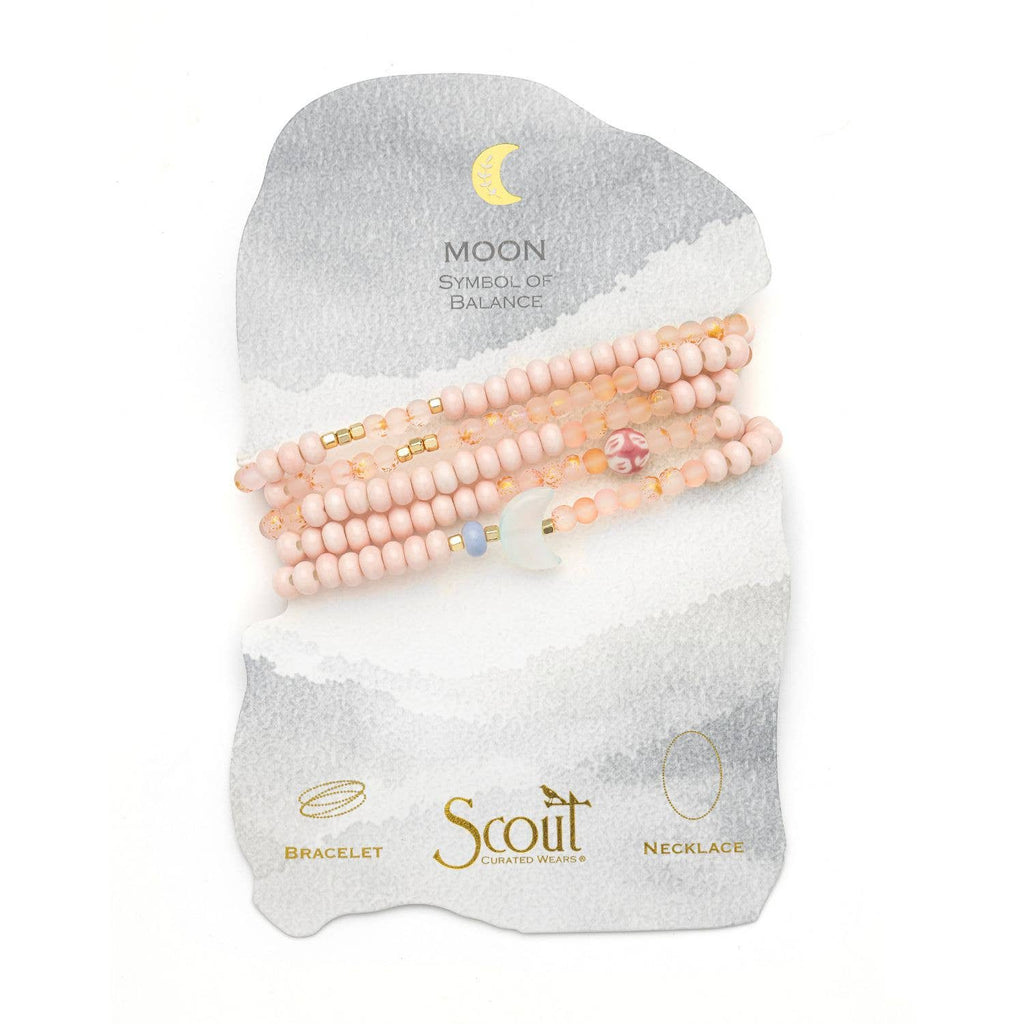 Ceramic Bead Wrap Bracelet/Necklace- Balance/Moon