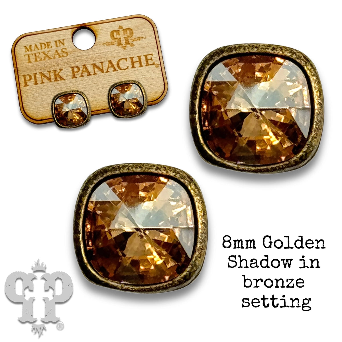 Square Austrian Crystal Post Earrings