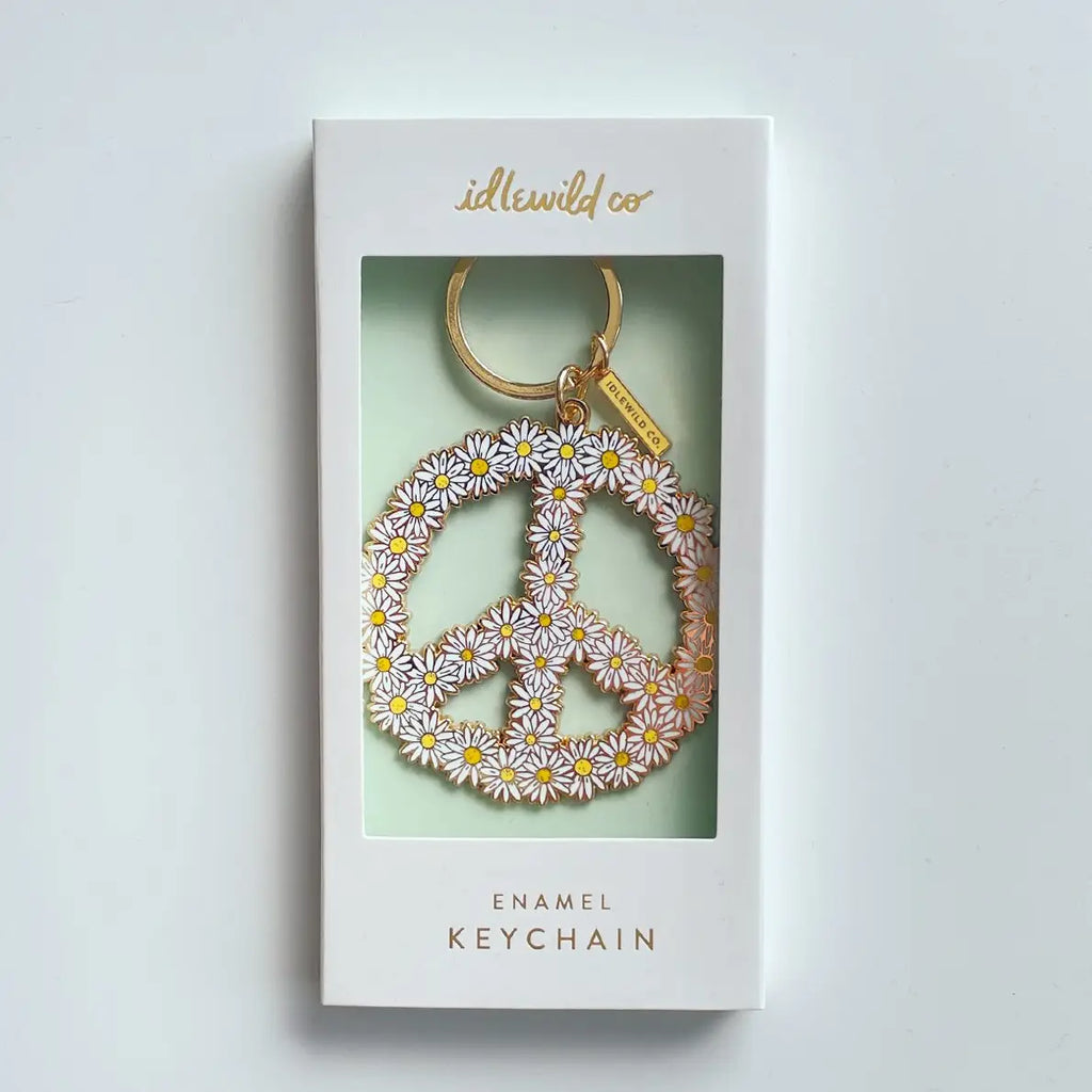 Peace Daisy Keychain