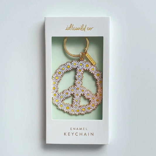 Peace Daisy Keychain