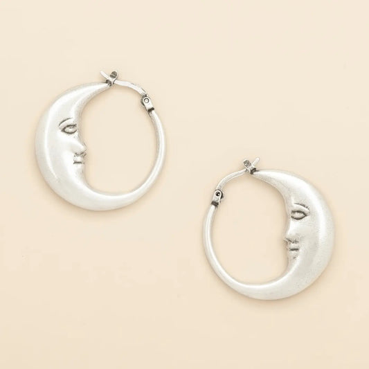 Refined Icon Earring - Moon Hoop/Silver
