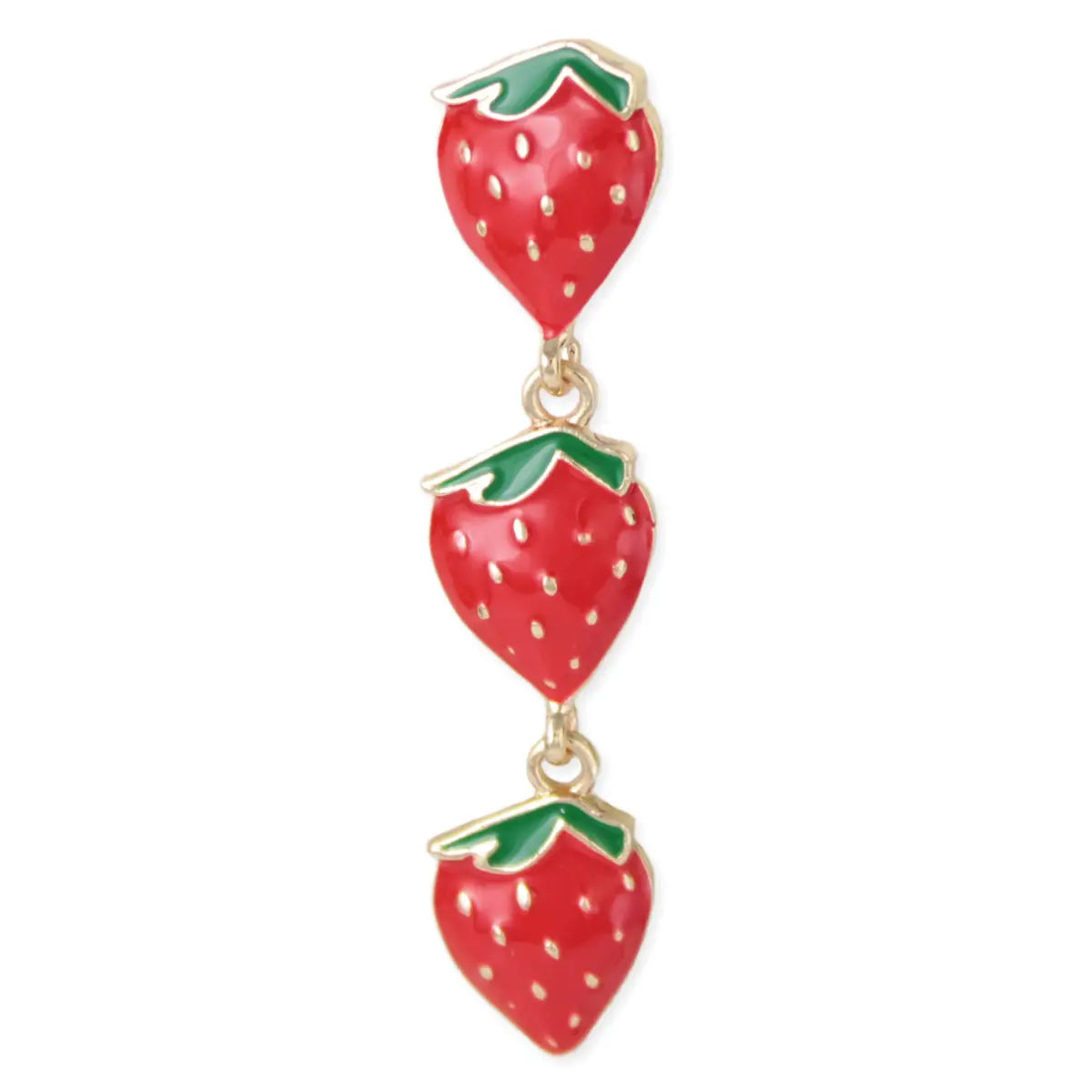 Berry Sweet Strawberry Linear Post Earrings