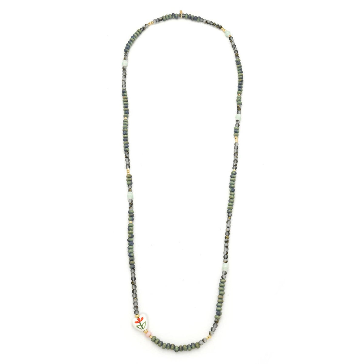 Ceramic Bead Wrap Bracelet/Necklace - Love/Heart