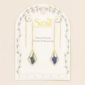 Pressed Flower Thread Earring - Purple Cornflower/Gold