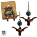 Western Copper Longhorn Earring