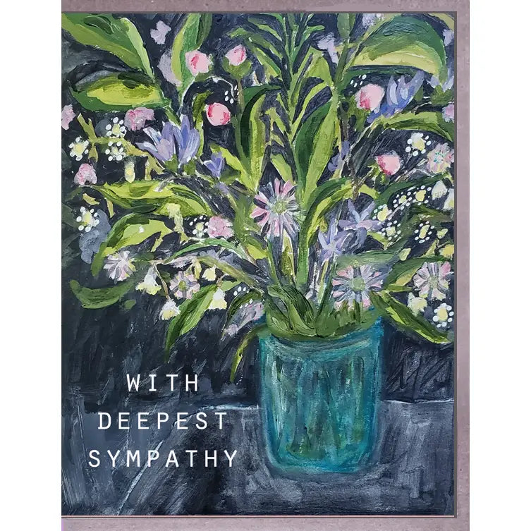 Purple Flowers Sympathy Greeting Card