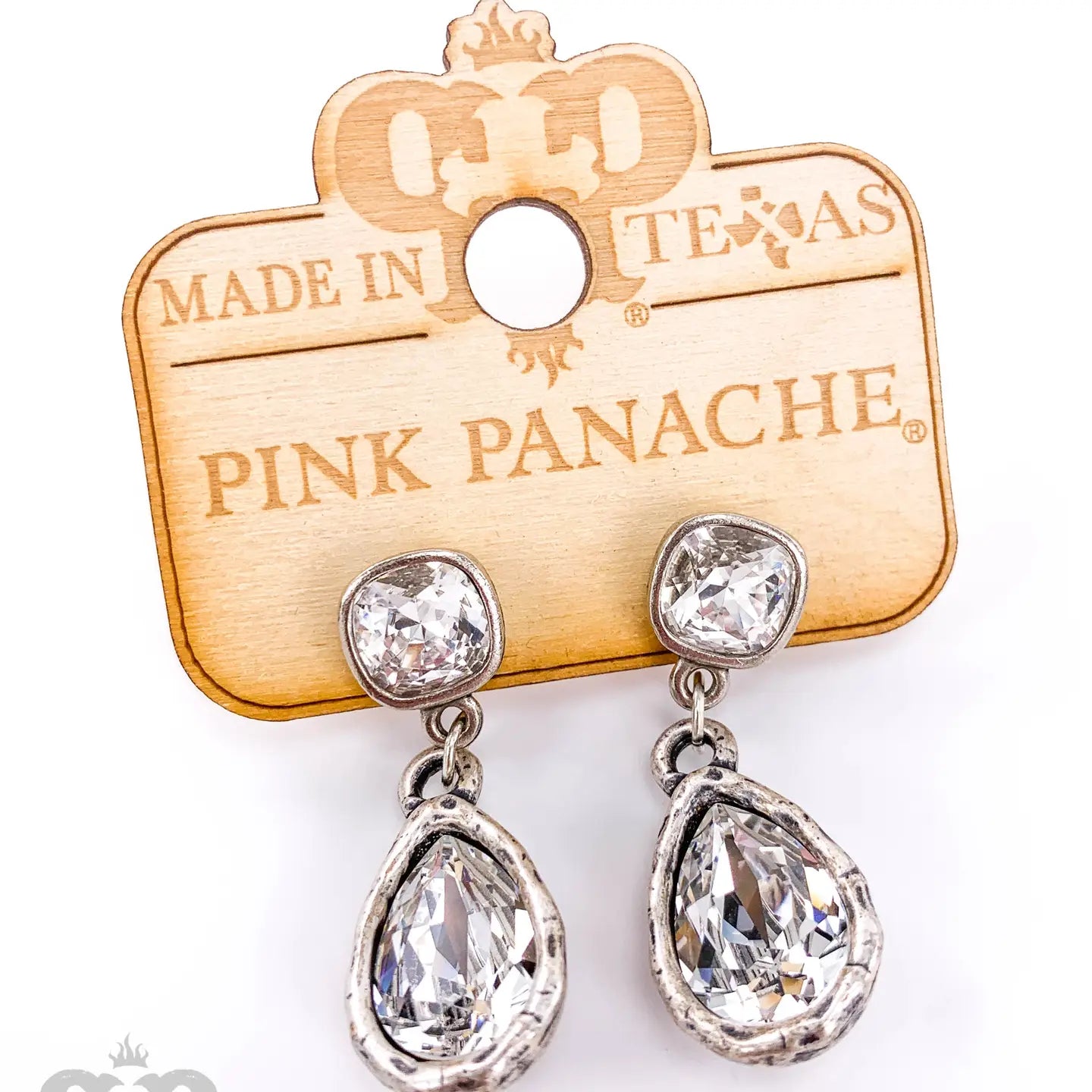 Crystal Teardrop and Post Earring