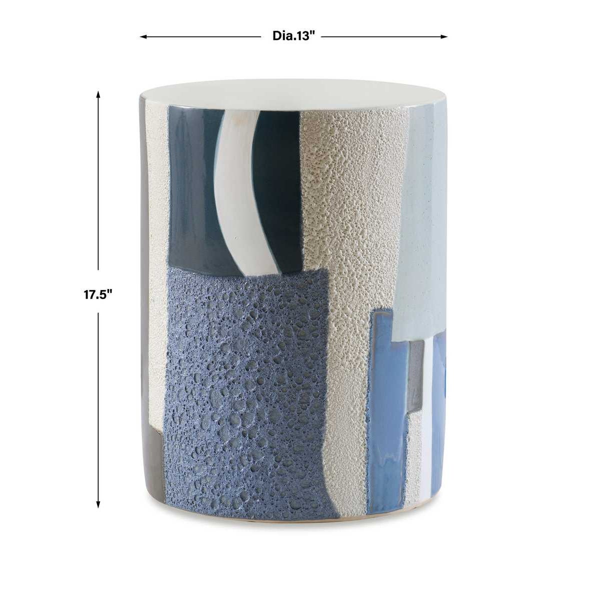 Graph Garden Stool, Blue