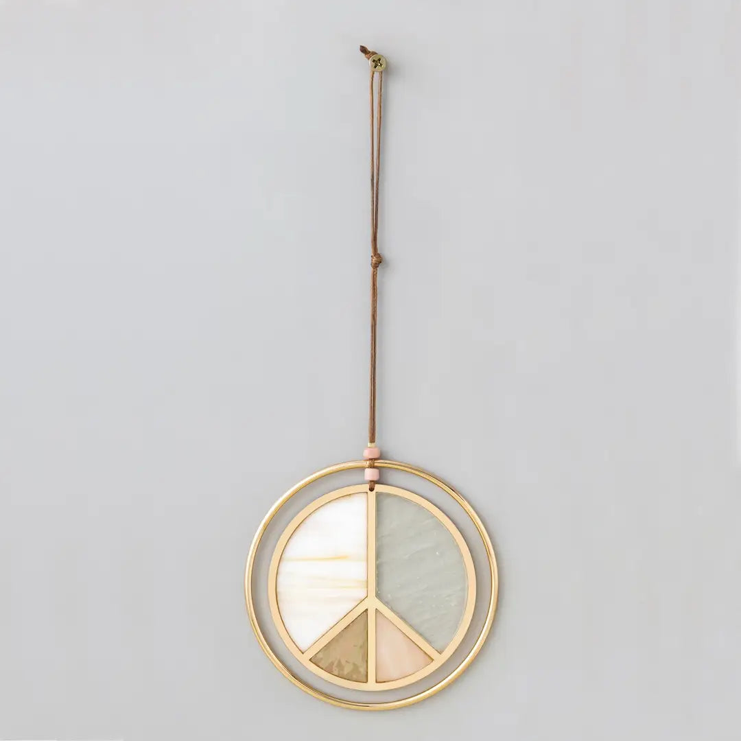 Peace Sign Stained Glass Light Catcher