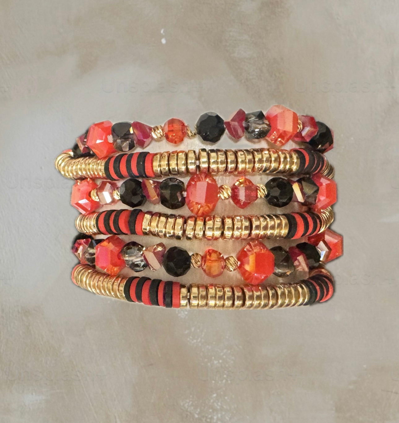 Red & Black Gameday Bracelet Set