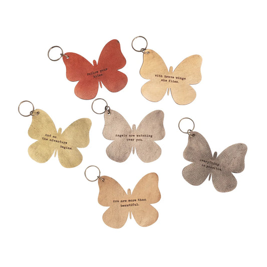 Leather Butterfly Keychains