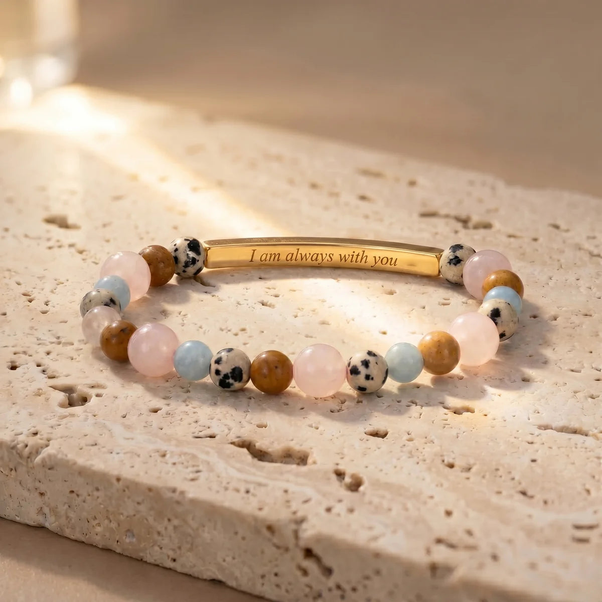 Secret Message "Always With You" Stone Bracelet