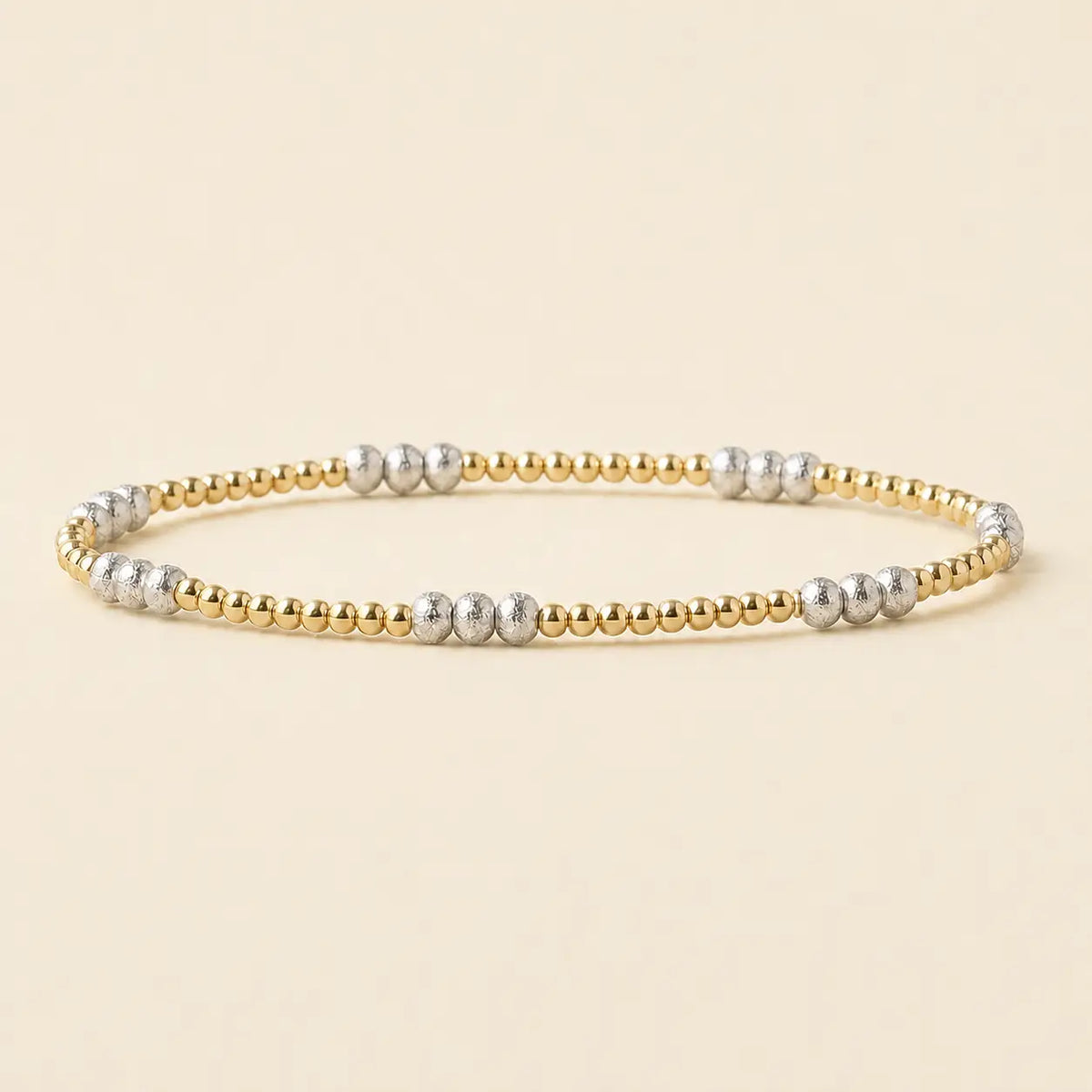 Tarnish Resistant Mixed Metal Beaded Layering Bracelets