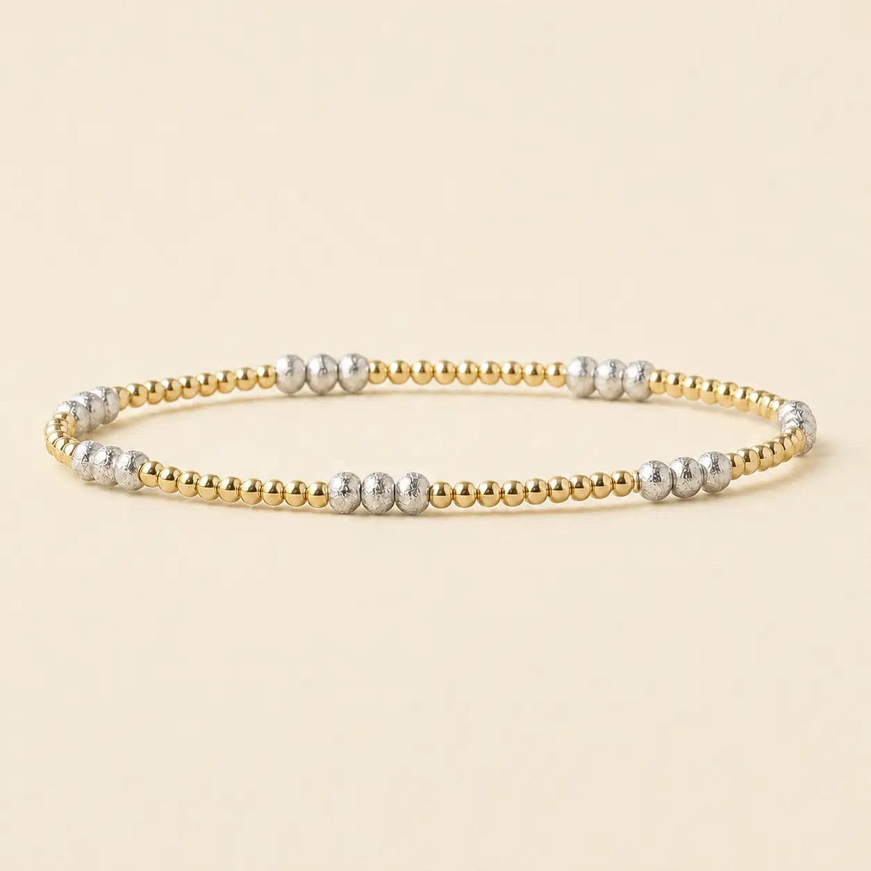 Tarnish Resistant Mixed Metal Beaded Layering Bracelets