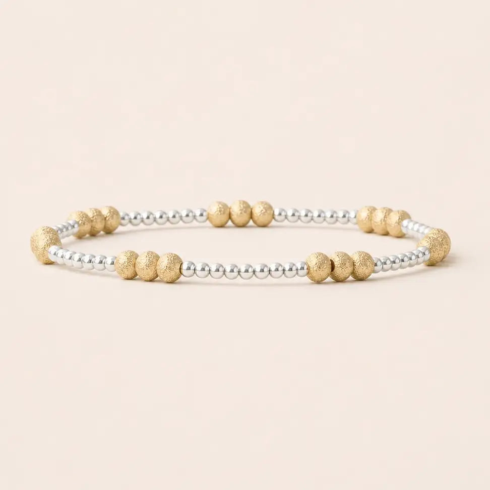 Tarnish Resistant Mixed Metal Beaded Layering Bracelets