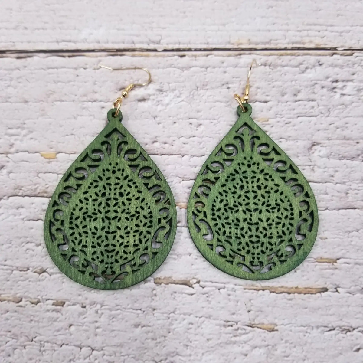 Abstract Boho Drop Wood Earrings