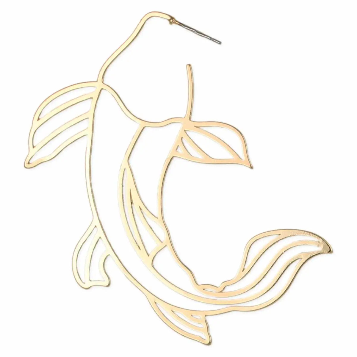 Gold Koi Cutout Hoop Earrings