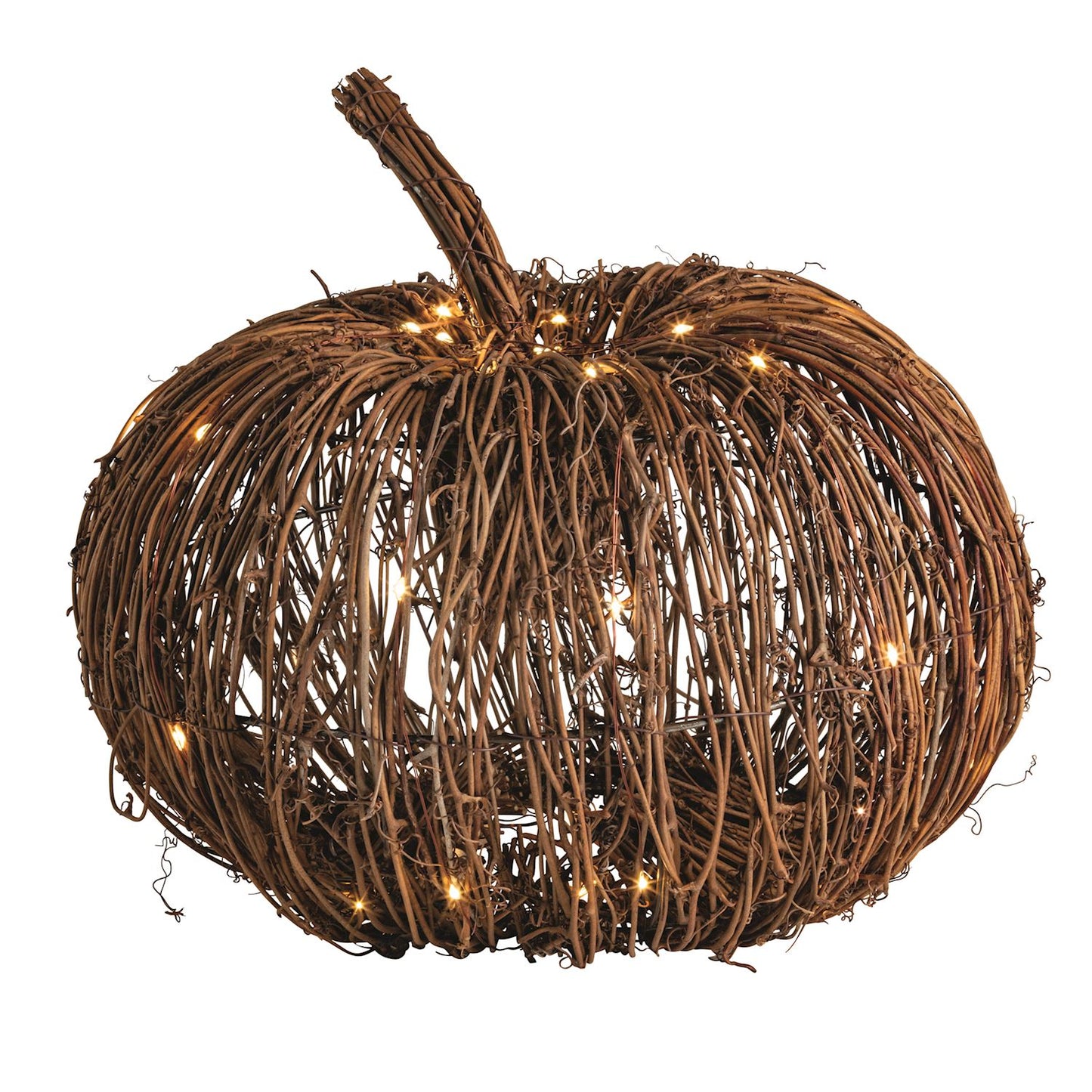 Rattan Light-Up Pumpkins