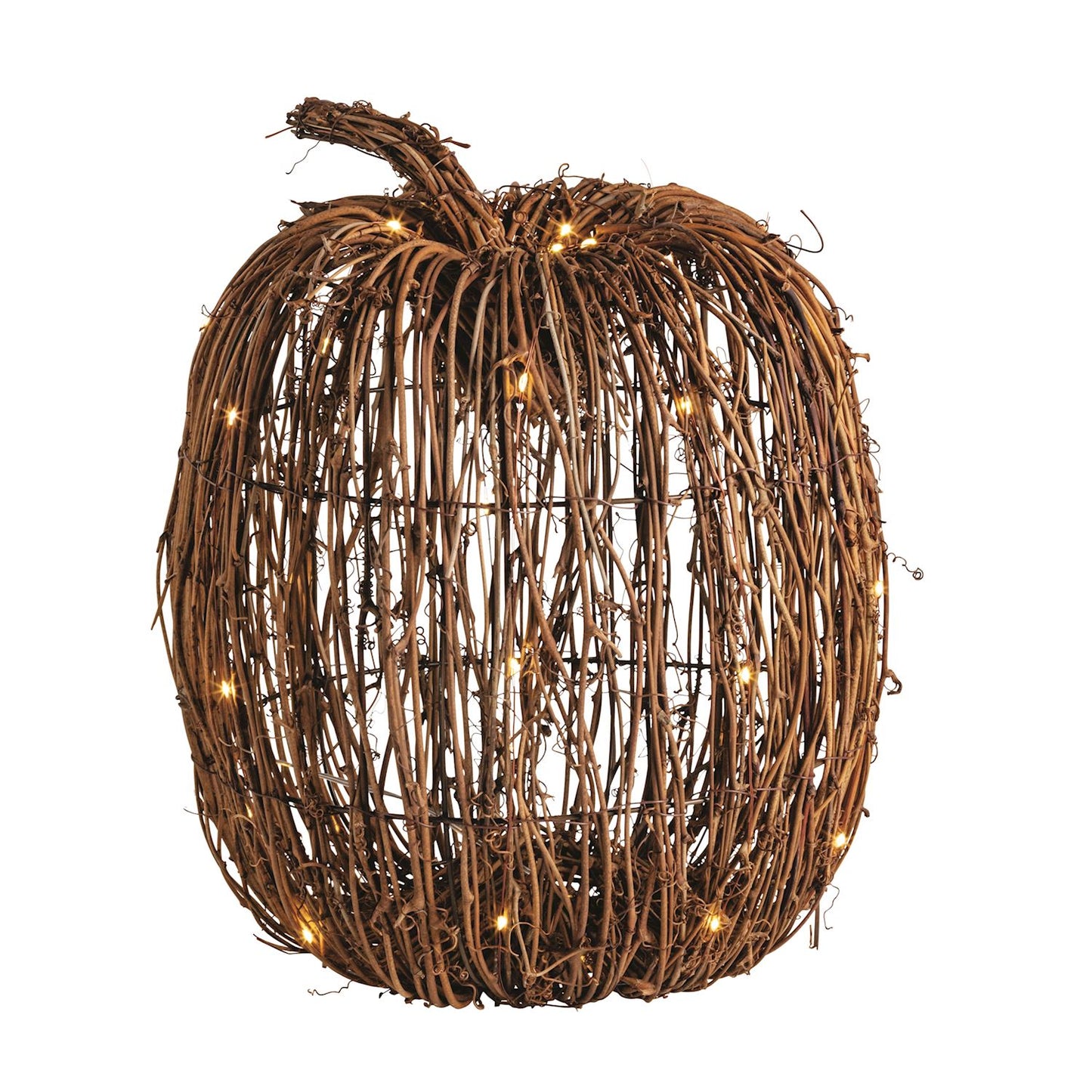 Rattan Light-Up Pumpkins