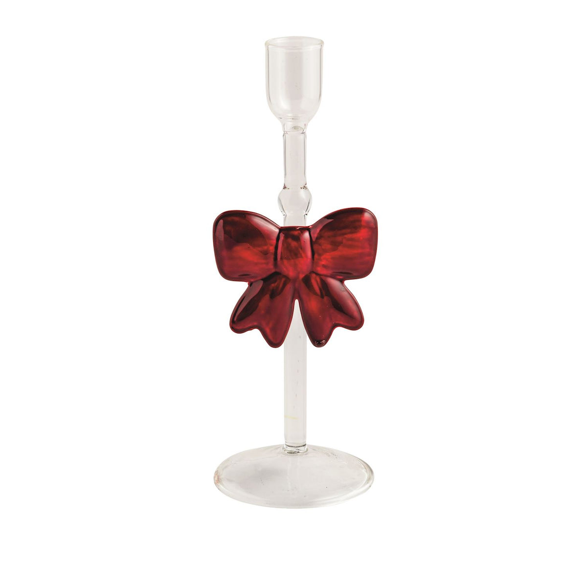Glass Christmas Taper Holders