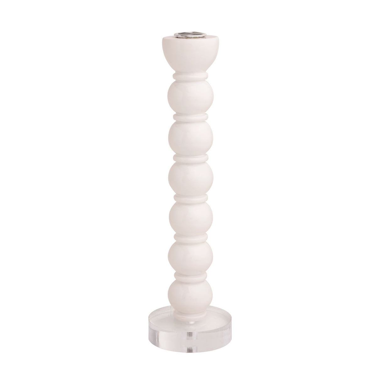 White Resin Candleholders
