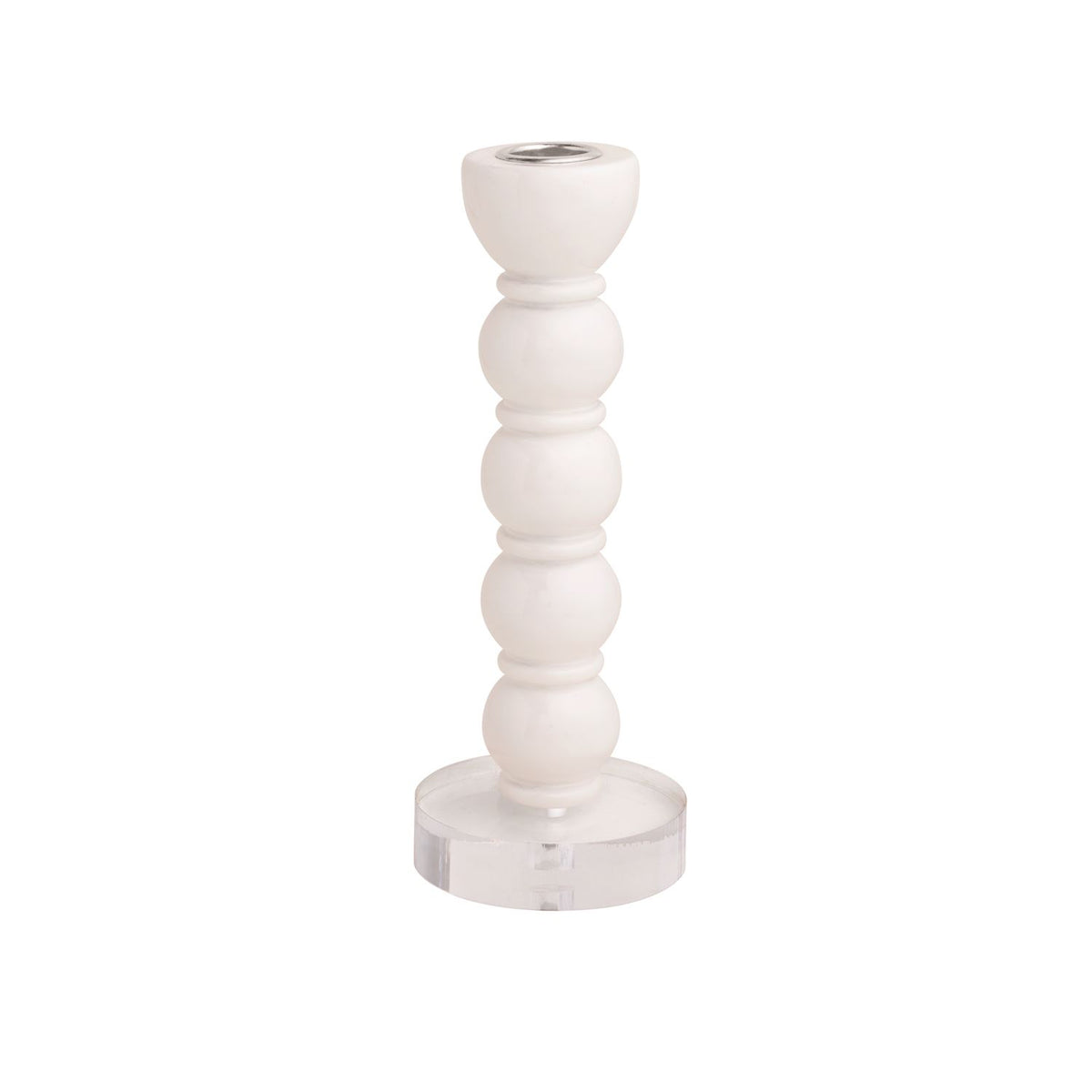 White Resin Candleholders