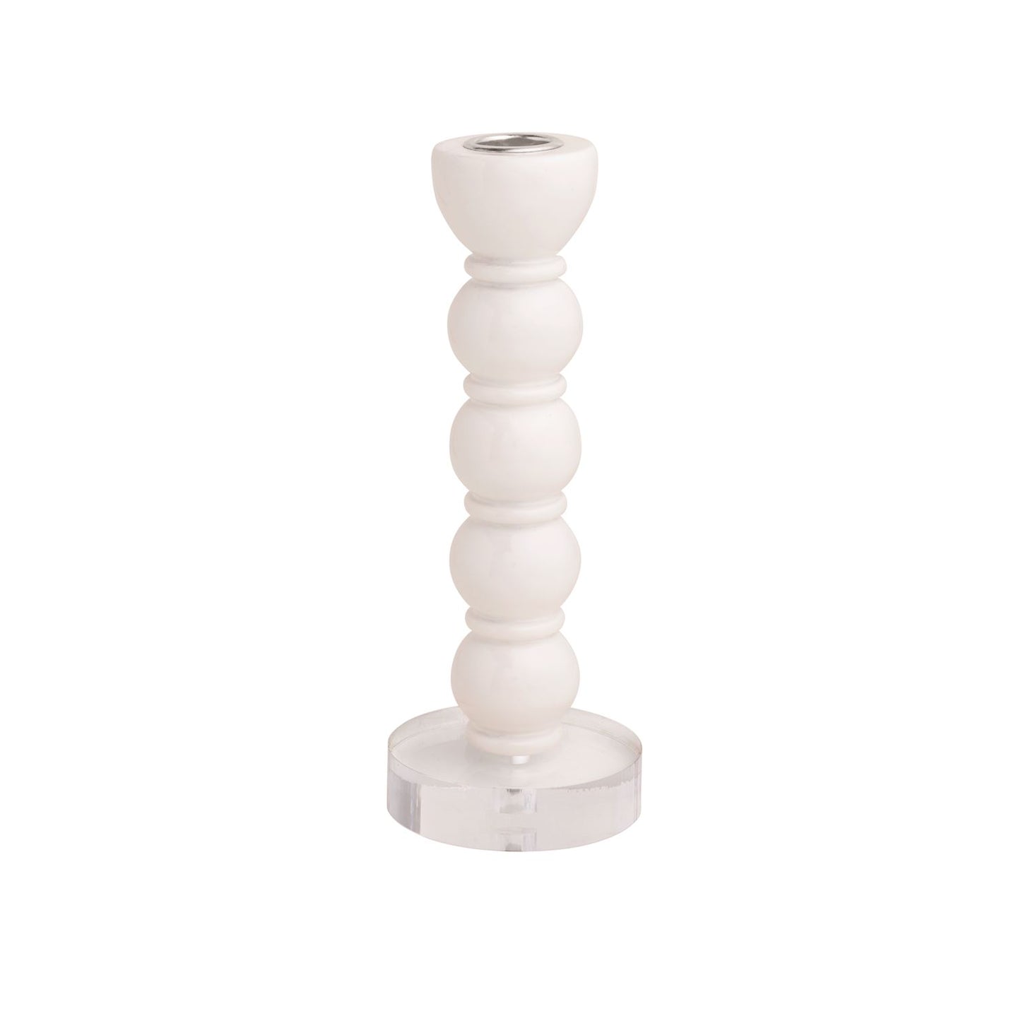 White Resin Candleholders