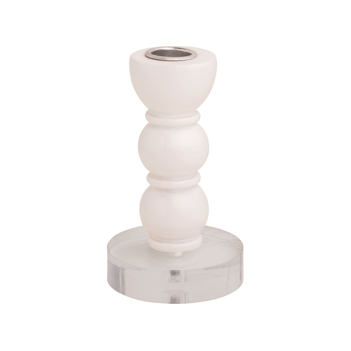 White Resin Candleholders