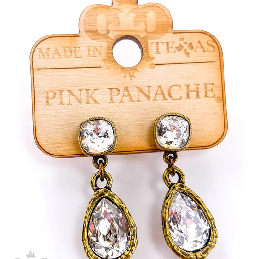 Crystal Teardrop and Post Earring