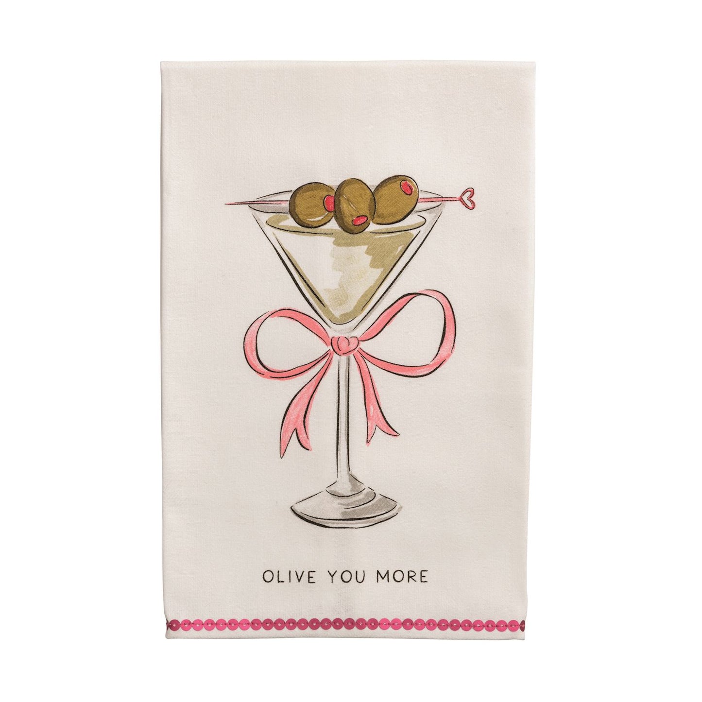 Valentine's Day sequin tea towels