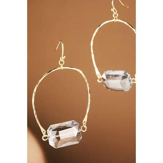 Glass-Glow Bead Hoop Earrings