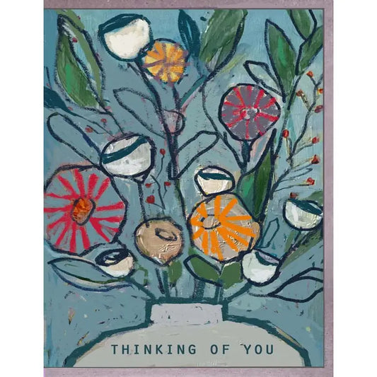 Blue Flowers Thinking of You Greeting Card