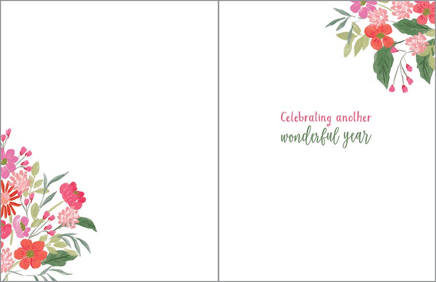 Charming Flower Vase Anniversary Card