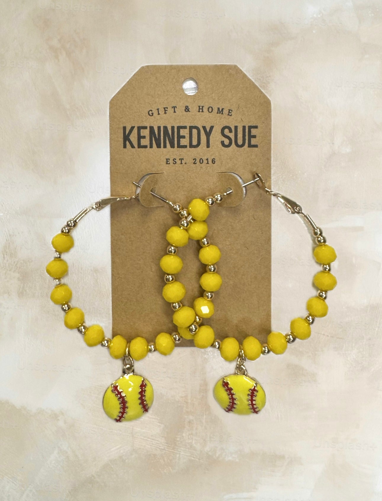 Sports Theme Hoop Charm Earrings