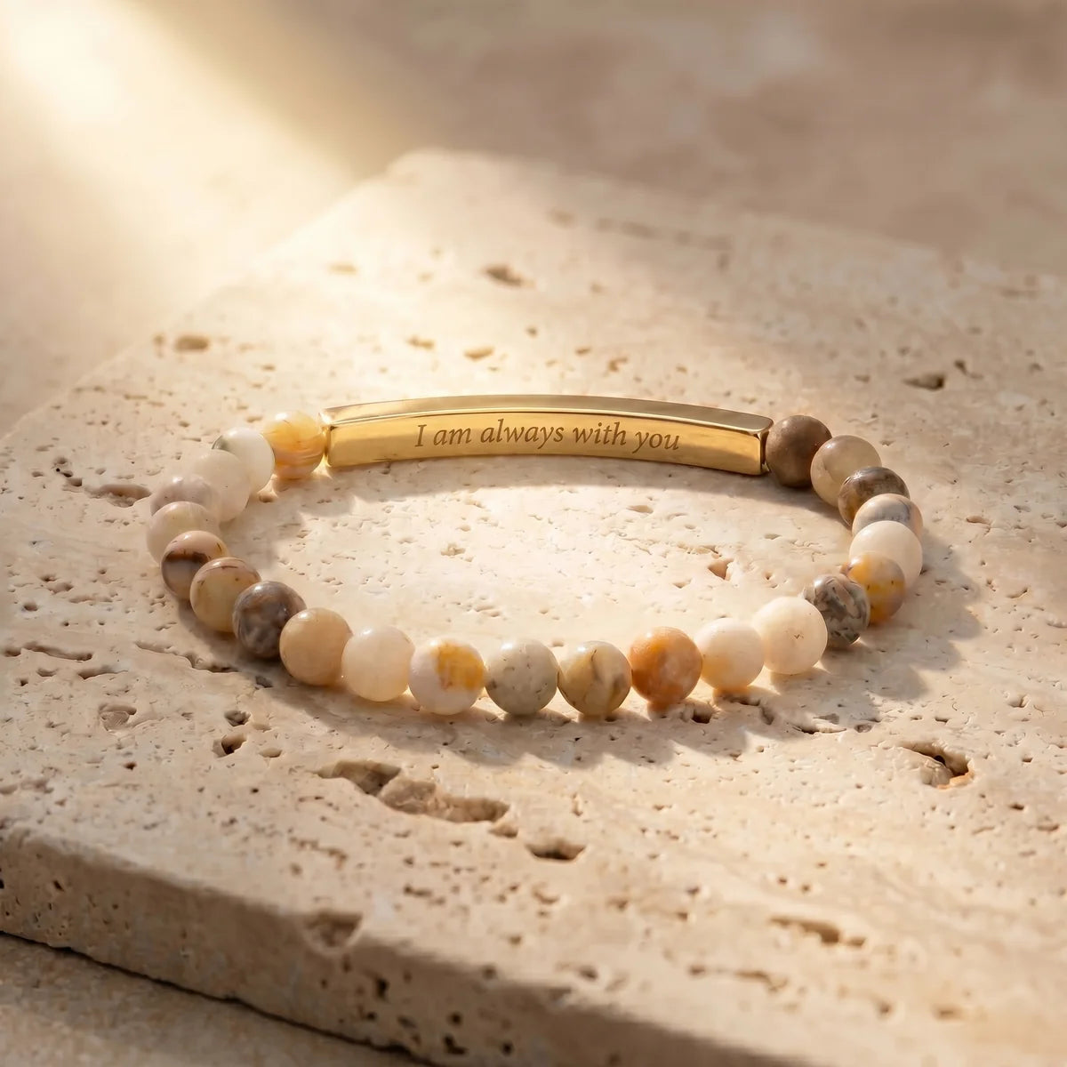Secret Message "Always With You" Stone Bracelet
