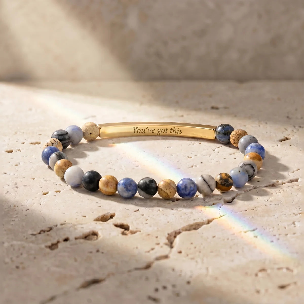 Secret Message "You've Got This" Stone Bracelet