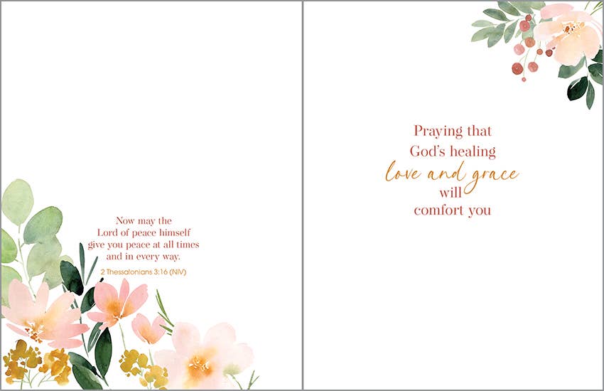 Coral Blossoms Scripture Sympathy Card