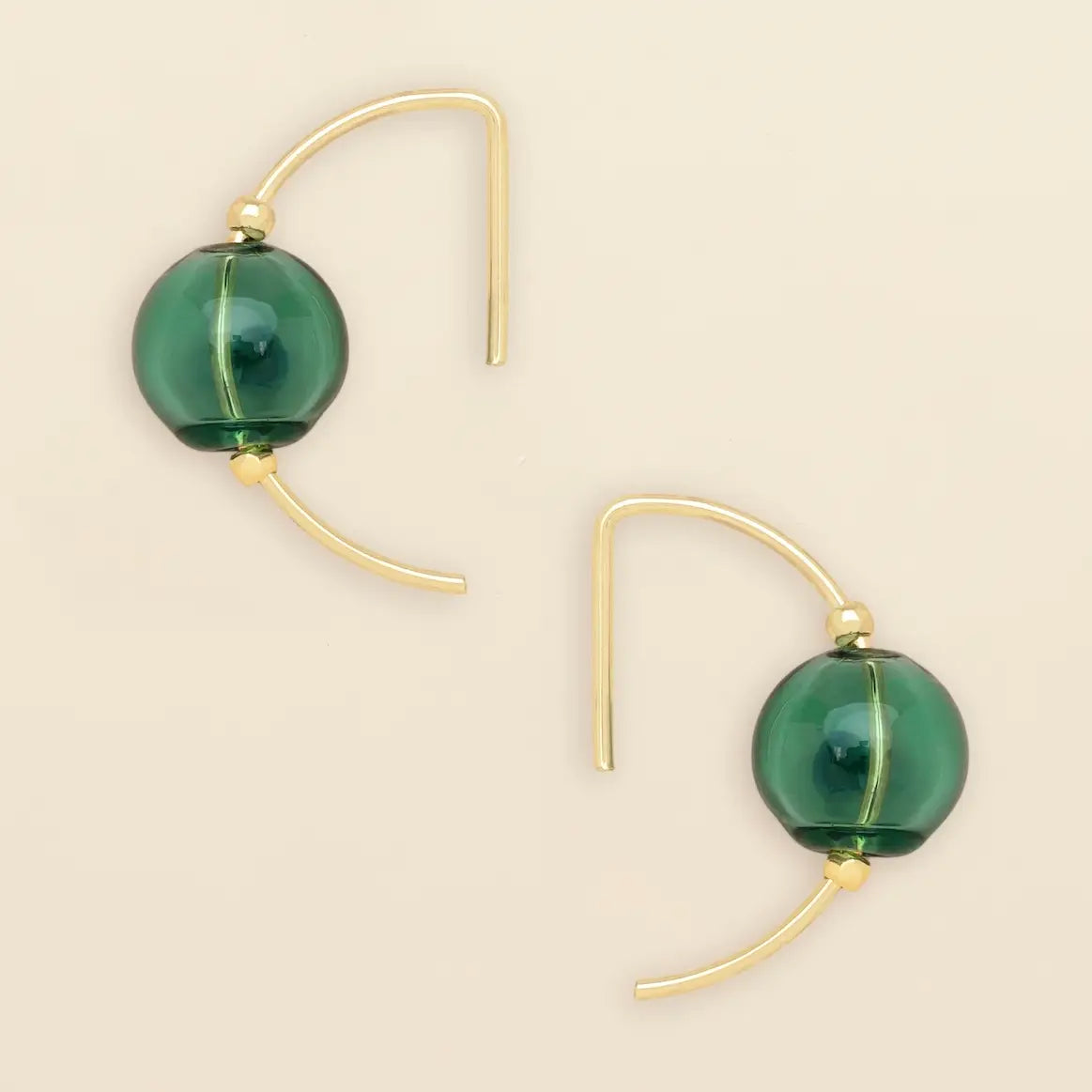 Refined Glass Hoop - Teal/Gold