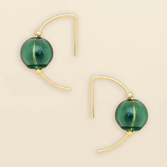 Refined Glass Hoop - Teal/Gold