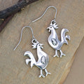 Country Girl Silver Chicken Earrings
