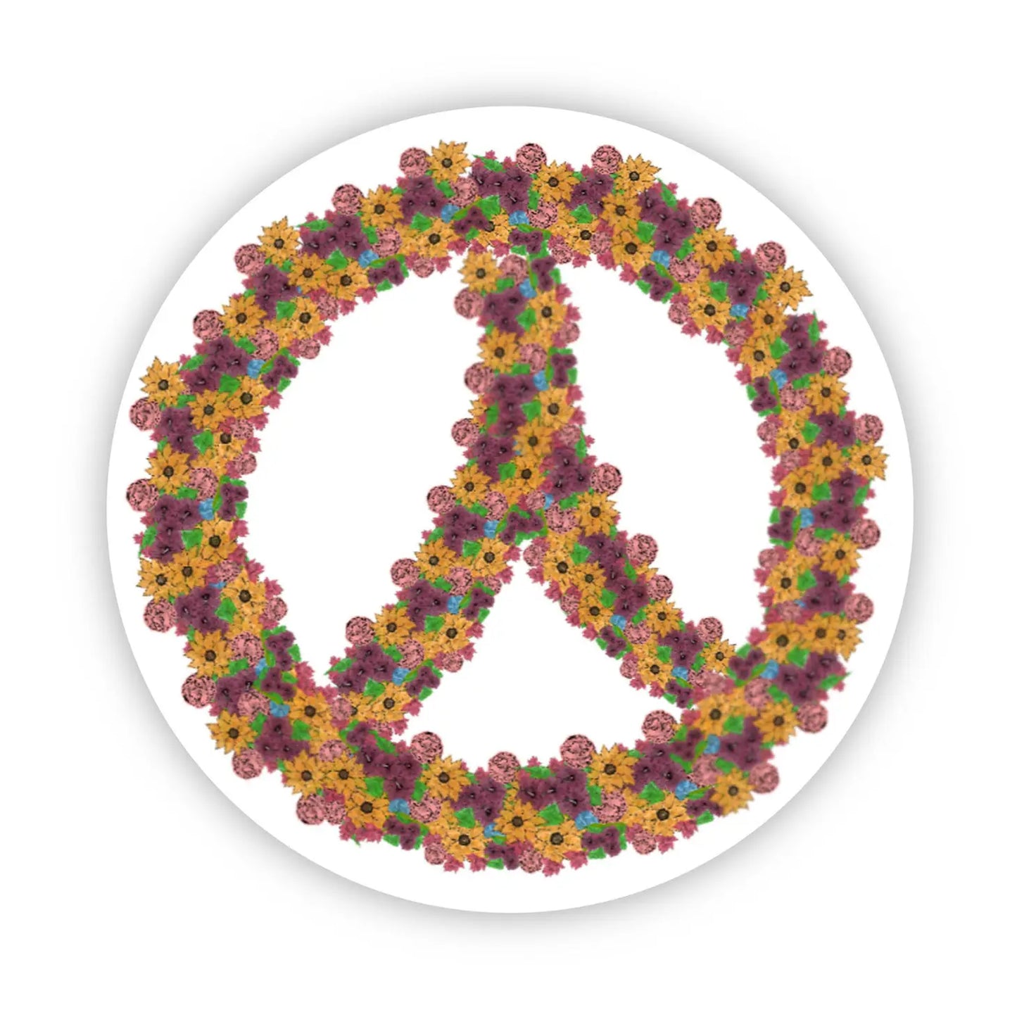 Peace Sign Floral Sticker